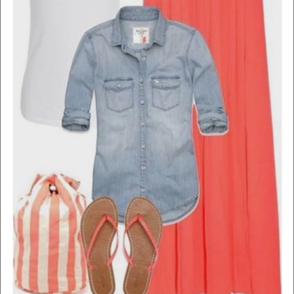 Coral maxi skirt