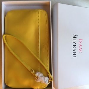 Isaac Mizrahi Yellow Leather Wristlet
