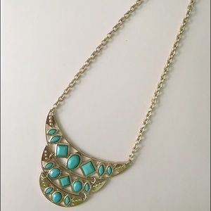 Forever 21 Gold & Turquoise Necklace