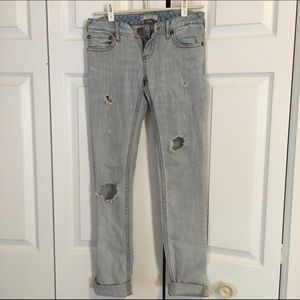 Free People light wash skinny jeans