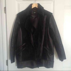 Faux fur & leather jacket