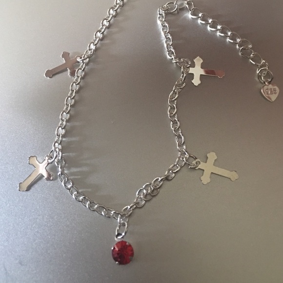 STERLING CROSS ANKLET (Red) .925 Stamp🌹NWT