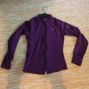 Purple Nike Drifit zip up with fleece inside, S