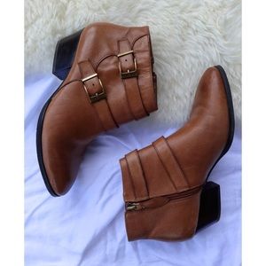 Brown Leather Ankle Booties