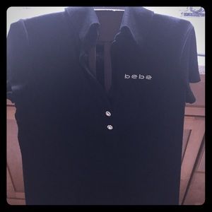 Bebe black shirt with rhinestones