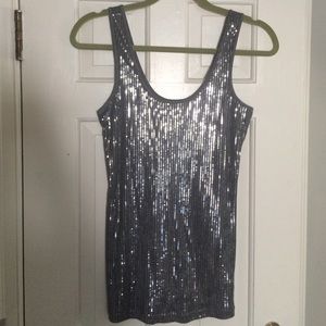 Express sequin tank top