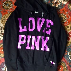 PINK v-neck hoodie