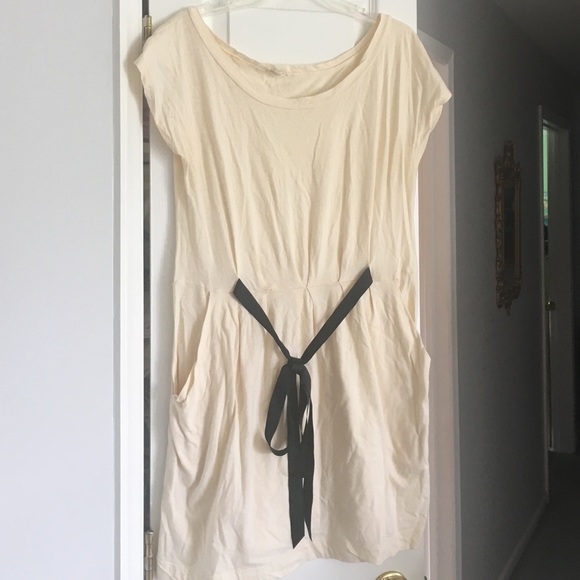 Silence + Noise Cream Cotton Dress