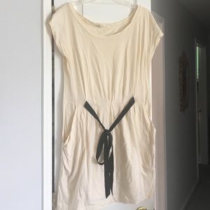 Silence + Noise Cream Cotton Dress