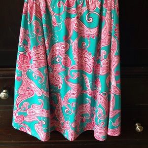 LuLaRoe Maxi - Aqua and Pink Paisley