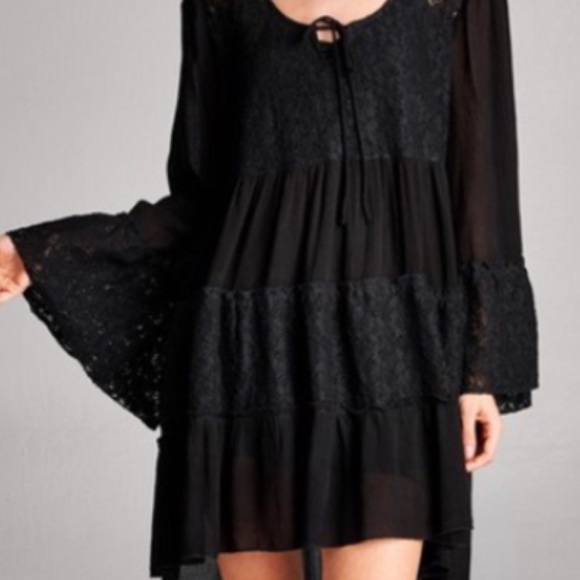 🌺HP 10/27🌺BEAUTIFUL LACE TIERED BOHO TUNIC/DRESS - Picture 3 of 4