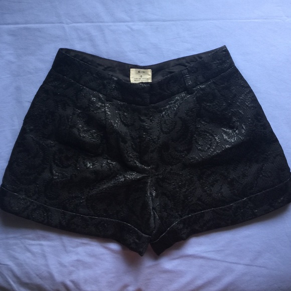 Pins and Needles | Brocade High-Waist Shorts