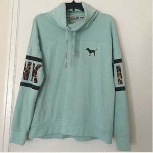 Baby Blue Cowl Neck VS PINK Pullover Sweatshirt