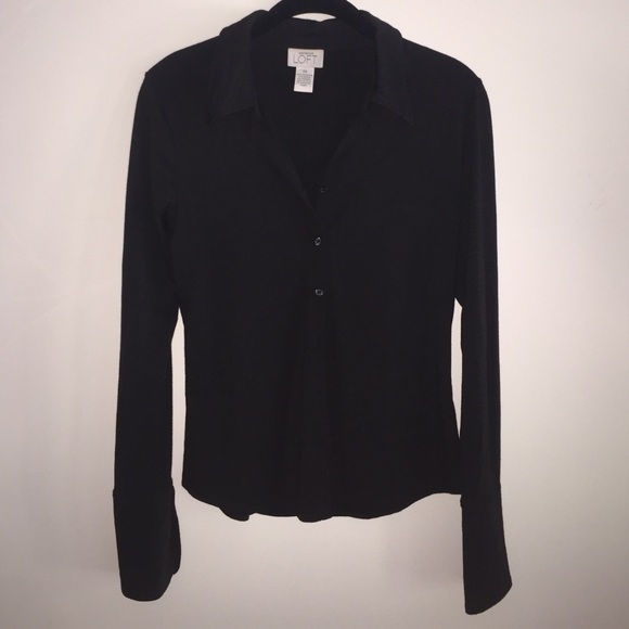 Ann Taylor Loft Black button-down shirt