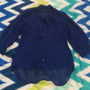 Sheer Button Down Blouse