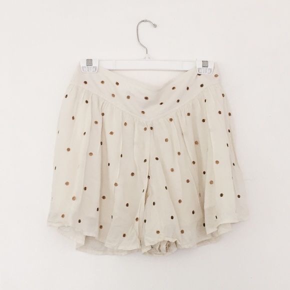 Free people white polka dot shorts