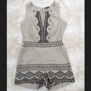 LOFT Embroidered Linen Romper