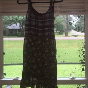 Plaid and floral dress