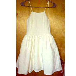 LuLu's Ivory Backless Skater Dress
