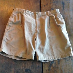 Men's Flat-front khaki shorts
