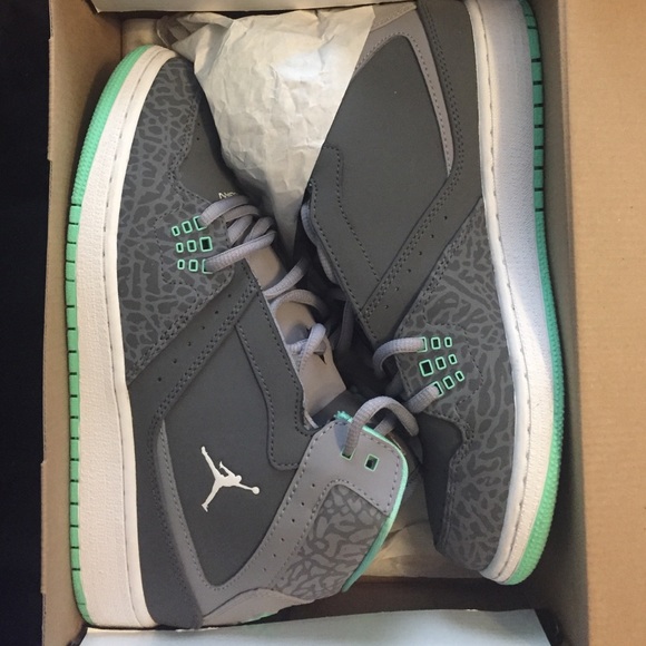 Jordan 1 Flight Sz 8 Aqua and Gray