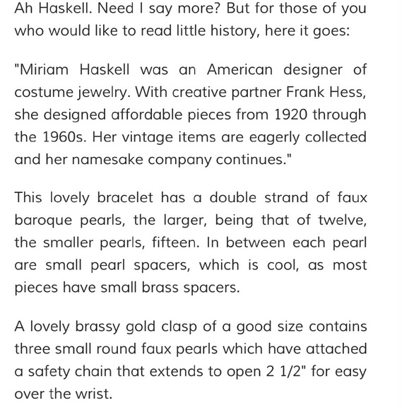 Older Miriam Haskell Double Standed Pearl Bracelet - Picture 8 of 8