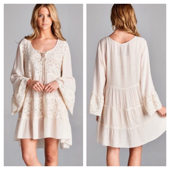 BEAUTIFUL LACE TIERED BABYDOLL DRESS/TUNIC - Picture 2 of 4