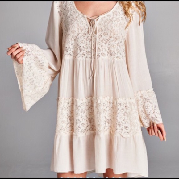 BEAUTIFUL LACE TIERED BABYDOLL DRESS/TUNIC - Picture 3 of 4