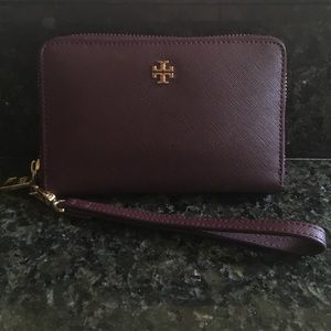 Tory Burch York Wallet/Wristlet - Maroon/ Burgundy
