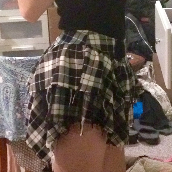 Hot Topic Plaid Layered Mini Skirt