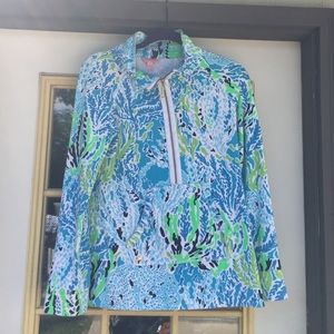 Small Lilly Pulitzer popover Spa blue Lets Cha Cha