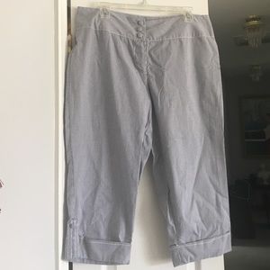 Seersucker-Style Cropped Pants