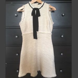 zara tweed dress with bow