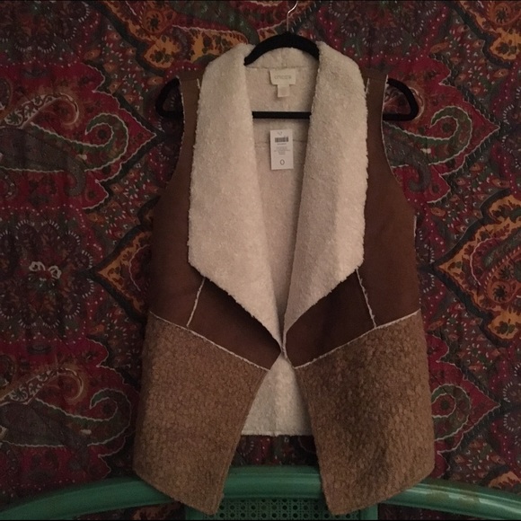 Faux sheepskin vest