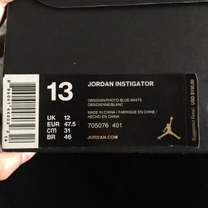 Size 13 Jordan instigators