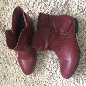 Dark red booties