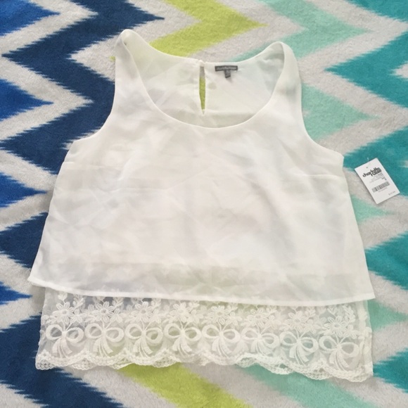 White Cropped Tank