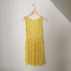 American Apparel Yellow Lace Tank Dress
