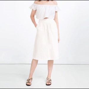 Zara White midi skirt