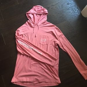 Vineyard Vines Men's Salmon Colored Hooded Shirt