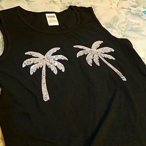 Pink bling muscle tank