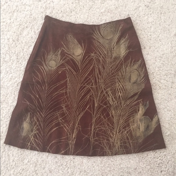 suede printed skirt