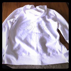 Large white zip up with  bride in rhinestones