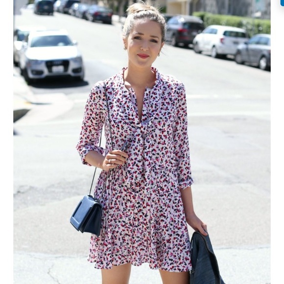 Floral flowy shirt dress