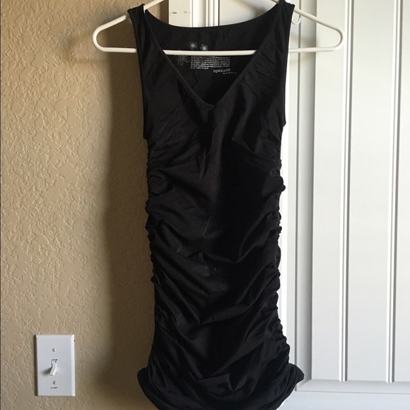 Ingrid and Isabel ruched maternity tank, black