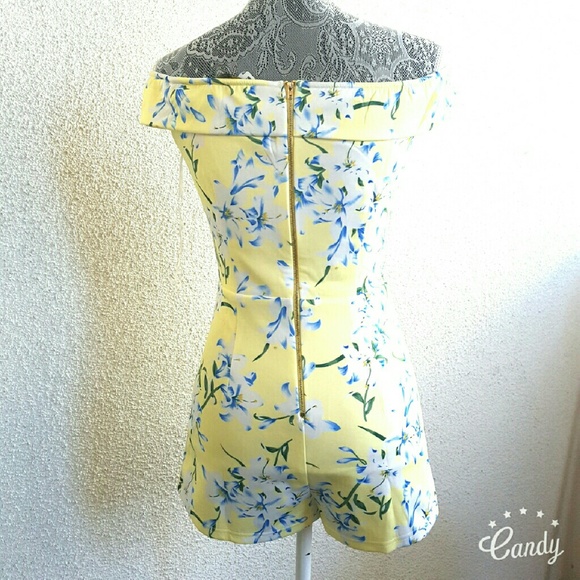 Lemon Floral Romper - Picture 2 of 4