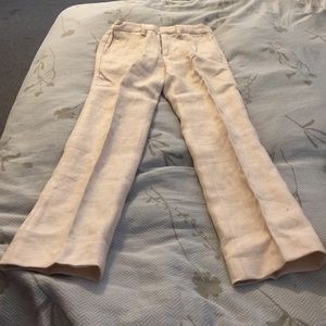 Crewcuts boys Ludlow Suit pant ivory linen size 7