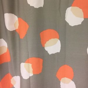 Coral, Grey, and White Patterned Shower Curtain