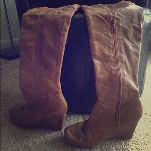 Over-the-knee leather wedge boot - Chinese Laundry