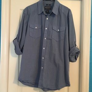 Blue striped button up